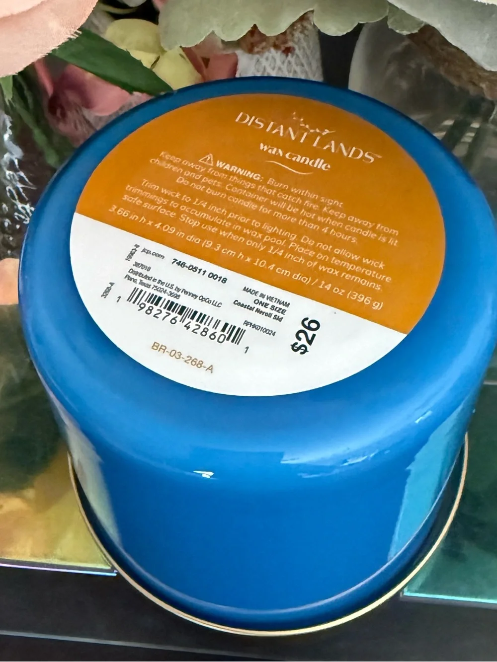 🆕🪷 DISTANT LANDS “COASTAL NEROLI” 3-WICK SCENTED SOY WAX CANDLE. BAND NEW.